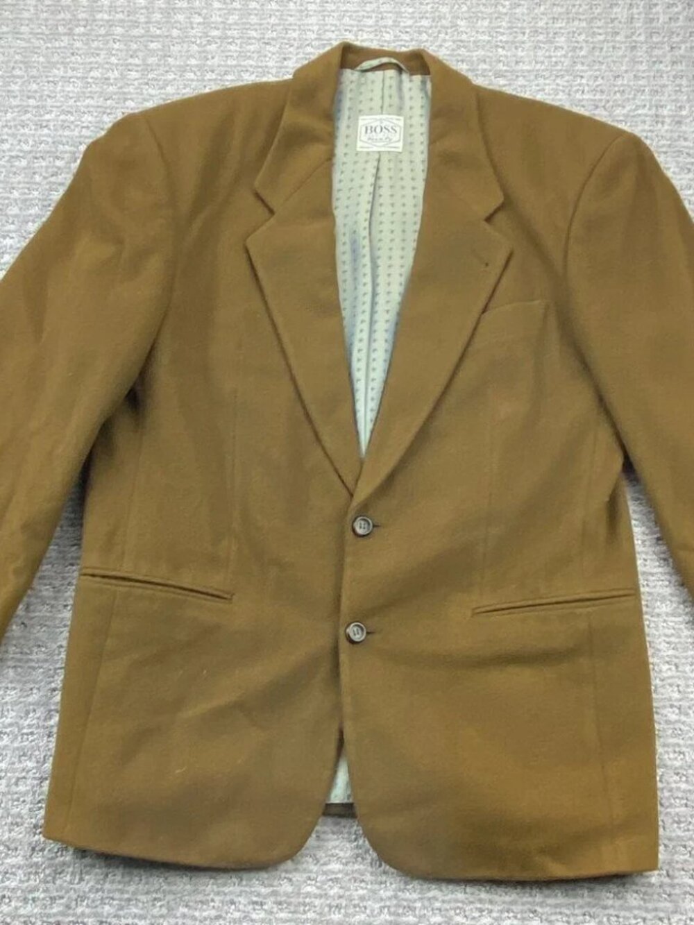 Vintage Hugo Boss Twenty Formal Suit Brown Cashmere Blazer Coat Jacket Men S 048